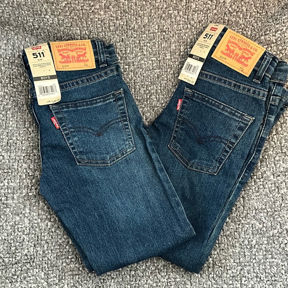 2 pairs new Levi’s jeans for boys. Smoke free home